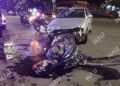 Accidente entre motocicleta, taxi y automóvil deja un lesionado en Tapachula