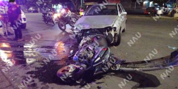 Accidente entre motocicleta, taxi y automóvil deja un lesionado en Tapachula