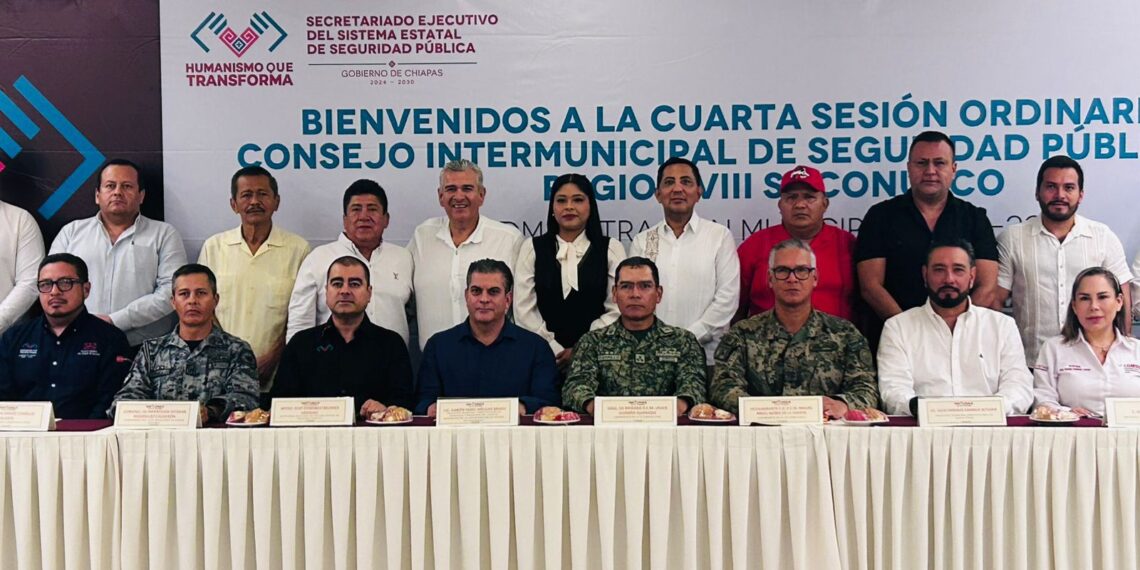 Participa Elmer Vázquez Gallardo en la 4ª Sesión del Consejo Intermunicipal de Seguridad Pública del Soconusco