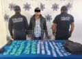 Policía Municipal detiene a sujeto con presuntos estupefacientes y lo pone a disposición