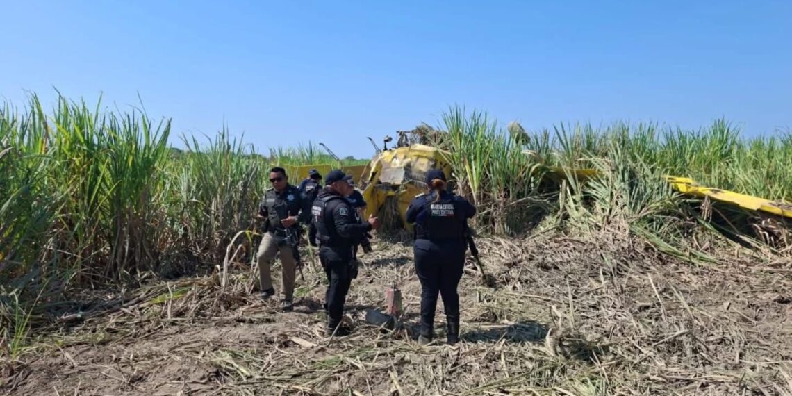 Avioneta se desploma en zona cañera de Acapetahua