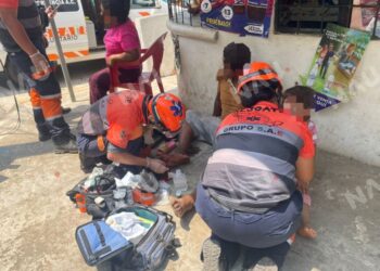 Dos lesionadas, entre ellas una menor, tras accidente en motocicleta en Tapachula