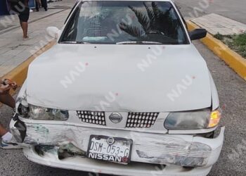 Fuerte choque en la colonia San Sebastián deja un lesionado en Tapachula