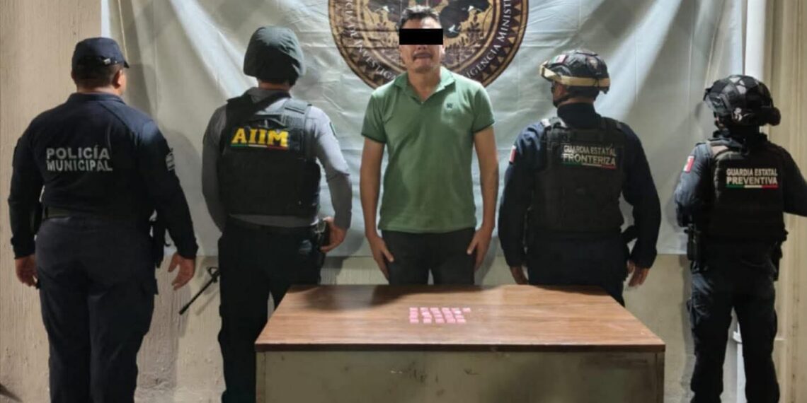 Probable integrante de la delincuencia organizada detenido con presuntos narcóticos