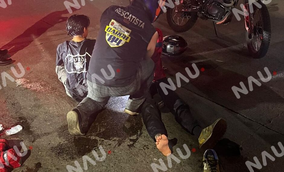 Automovilista provoca choque contra motocicleta con tres ocupantes y es asegurada tras intentar huir en Tapachula