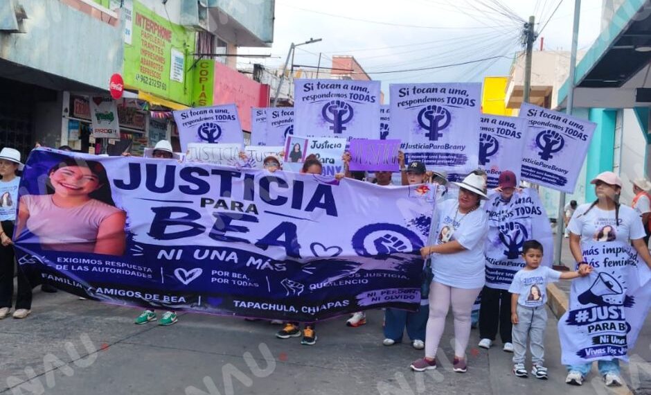 Marchan en Tapachula para exigir justicia por Beany Lozano; claman pronta captura del presunto agresor
