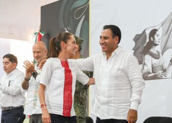 Eduardo Ramírez acompaña a Claudia Sheinbaum en la inauguración del Ecoparque La Ceiba en Palenque