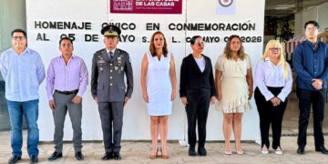 San Cristóbal reafirma respaldo al proyecto de Claudia Sheinbaum en acto cívico del 5 de mayo
