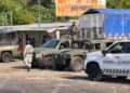 Fuerte movilización federal en pensión de tráileres de Tapachula
