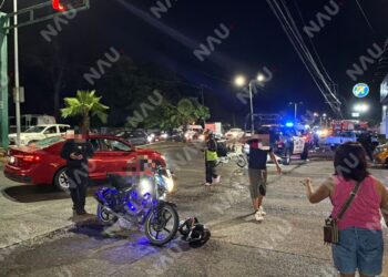 Pareja resulta lesionada tras derrapar en motocicleta al sur de Tapachula