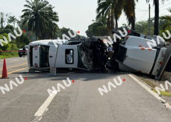 Dos personas mueren en accidente sobre la carretera Puerto Madero–Tapachula