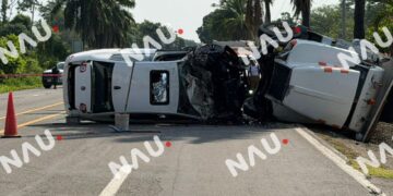 Dos personas mueren en accidente sobre la carretera Puerto Madero–Tapachula
