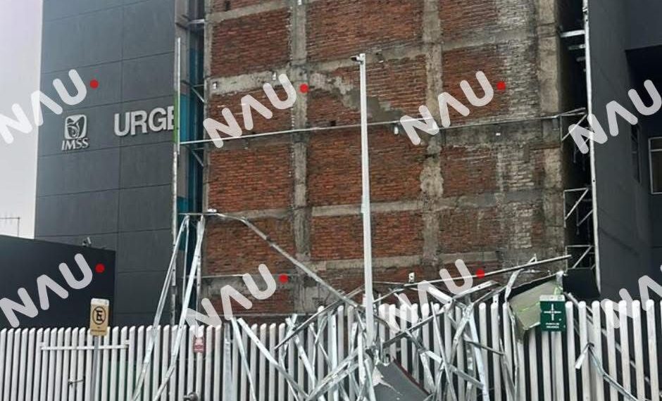 Fuertes vientos derriban estructura en fachada del Hospital Nuevo Frontera