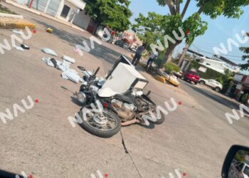 Motociclista resulta lesionado en accidente sobre la 18 Oriente en Tapachula