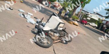 Motociclista resulta lesionado en accidente sobre la 18 Oriente en Tapachula
