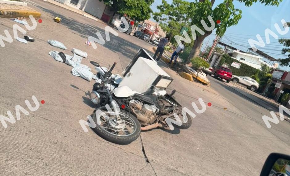 Motociclista resulta lesionado en accidente sobre la 18 Oriente en Tapachula