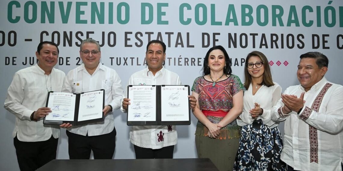 Eduardo Ramírez fortalece la certeza jurídica en Chiapas con convenio entre el Gobierno del Estado y notariado