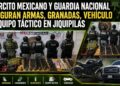 Ejército Mexicano y Guardia Nacional aseguran armas, granadas, vehículo y equipo táctico en Jiquipilas