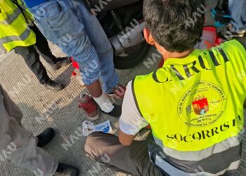 Motociclista resulta lesionado tras accidente vial en la zona norte de Tapachula