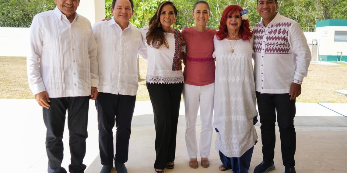 Eduardo Ramírez acompaña a Claudia Sheinbaum en el recorrido de supervisión del Tren Maya de carga