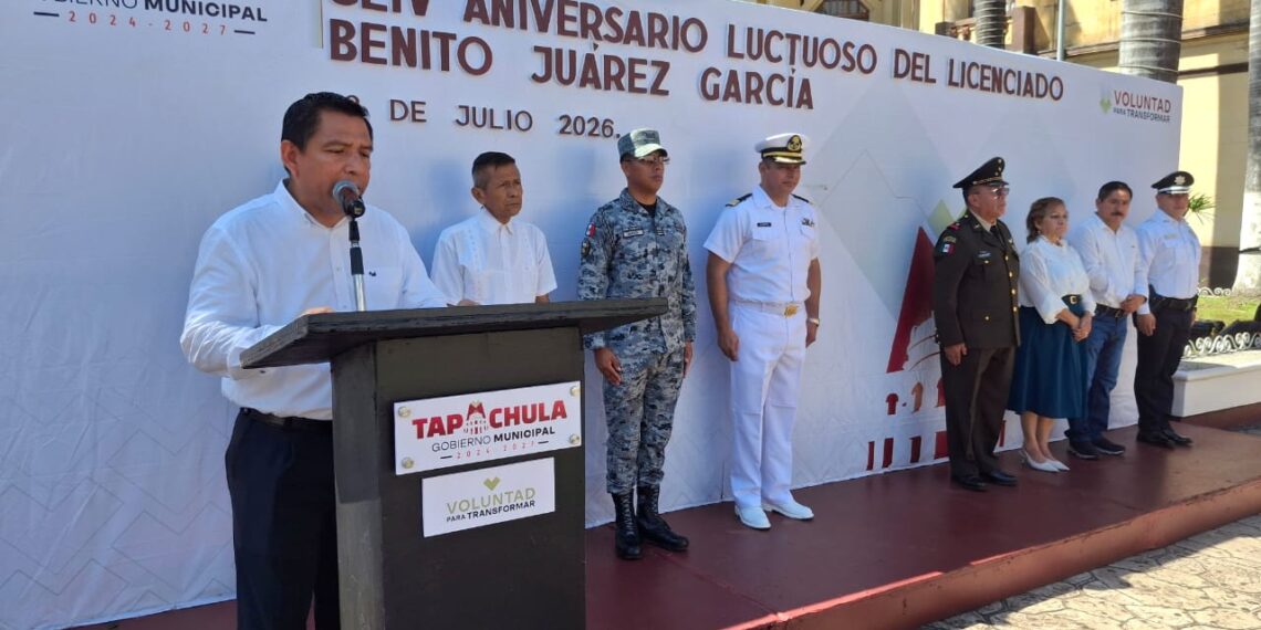 Ayuntamiento de Tapachula honra la memoria de Benito Juárez García en su CLIV Aniversario Luctuoso