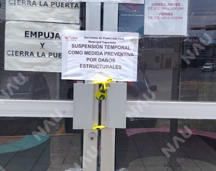 Oficialía 03 del Registro Civil de Tapachula cierra temporalmente por daños tras el sismo; usuarios deberán acudir a la Unidad Administrativa
