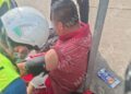 Dos hombres resultan lesionados tras derrapar en motocicleta al sur oriente de Tapachula