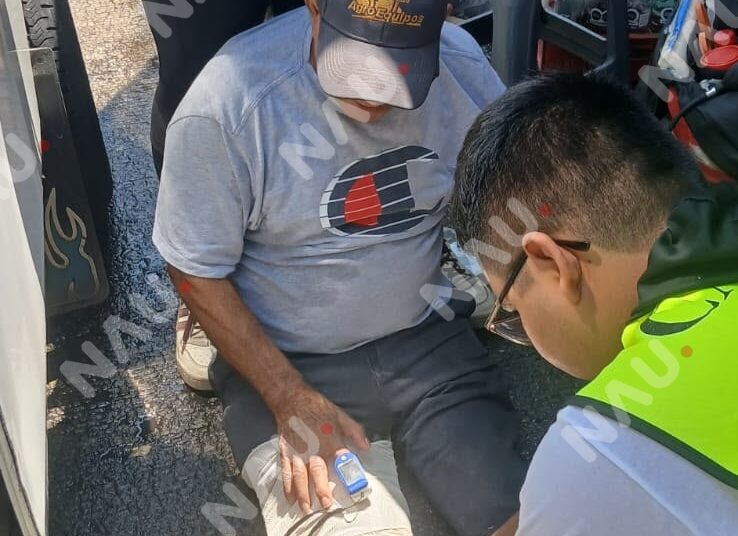 Adulto mayor resulta lesionado tras presunto empujón al intentar abordar transporte público en Tapachula
