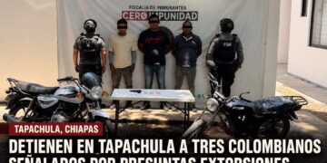 Detienen en Tapachula a tres colombianos señalados por presuntas extorsiones y préstamos “gota a gota”