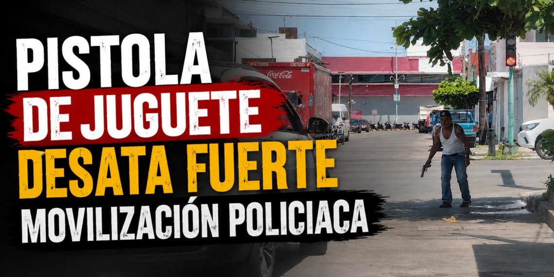 Pistola de juguete desata fuerte movilización policiaca; adulto mayor desaparece tras el reporte en Tapachula