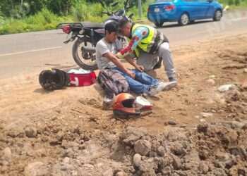 Motociclista resulta lesionado tras choque con camioneta en la carretera Costera de Tapachula