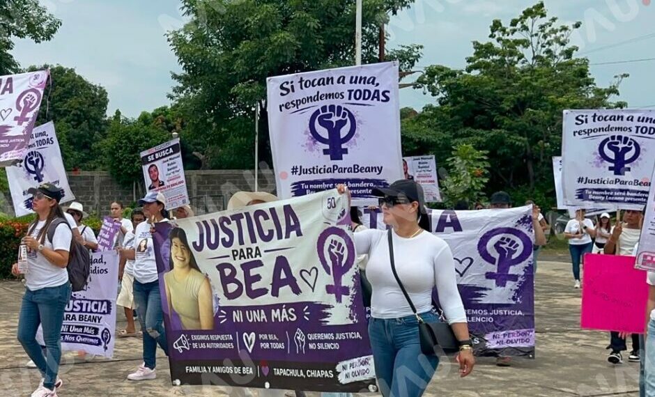 Marchan en Tapachula para exigir justicia por Beany, a 110 días de su feminicidio