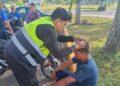Motociclista queda lesionado tras choque frente a Galerías Tapachula