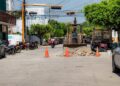 Realizan trabajos de bacheo y mantenimiento en la Avenida Central Sur de Suchiate