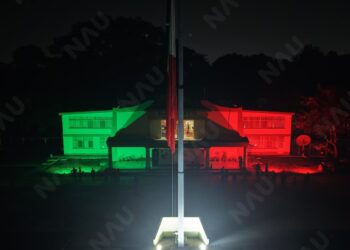 Verde, blanco y rojo iluminan la 36/a Zona Militar por el Mes Patrio