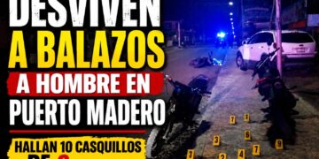 Asesinan a balazos a hombre en Puerto Madero; hallan 10 casquillos de 9 mm