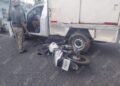 Vuelta en “U” provoca choque entre camioneta y motocicleta en Tapachula