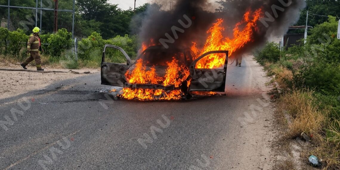 Reportan quema de vehículos y ponchallantas en Cintalapa