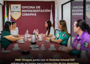 INM Chiapas y Sistema Estatal DIF unen esfuerzos por la protección de #NNA migrantes. 🤝🏛️