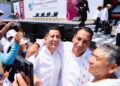 Elmer Vázquez acompaña a Claudia Sheinbaum durante su visita a Chiapas