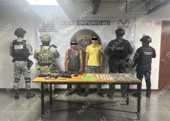 Detienen a dos hombres con fusiles y presunta droga en Jiquipilas; dijeron pertenecer al CCYG