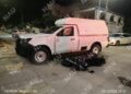 Choque entre camioneta y motocicleta deja un lesionado en el centro de Tapachula
