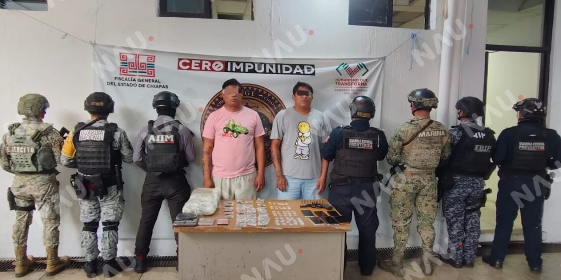 Detienen a dos durante operativo contra presunta venta de droga en Tapachula