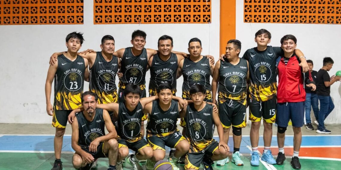 San Rafael, campeón de la Liga Municipal de Basquetbol Varonil de Unión Juárez 2026.