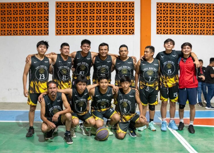 San Rafael, campeón de la Liga Municipal de Basquetbol Varonil de Unión Juárez 2026.